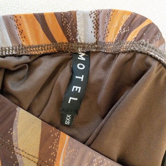 Motel Retro Swirl Print Mesh Flare Pants XXS 70s Style Festival Boho - Picture 3 of 5